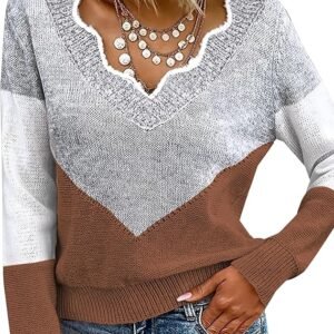 Ranphee Patchwork Pullover Women's Autumn Elegant 2026 Knitted Cuddly Jumper Knitted
