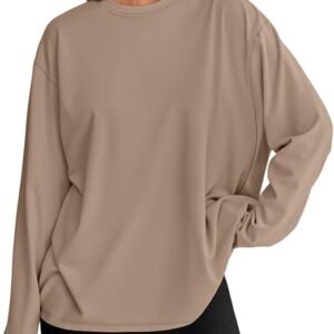 Trendy Queen Womens Oversized Long Sleeve T Shirts Basic Crewneck Tee Fall Tops Casual Workout Y2K Clothes